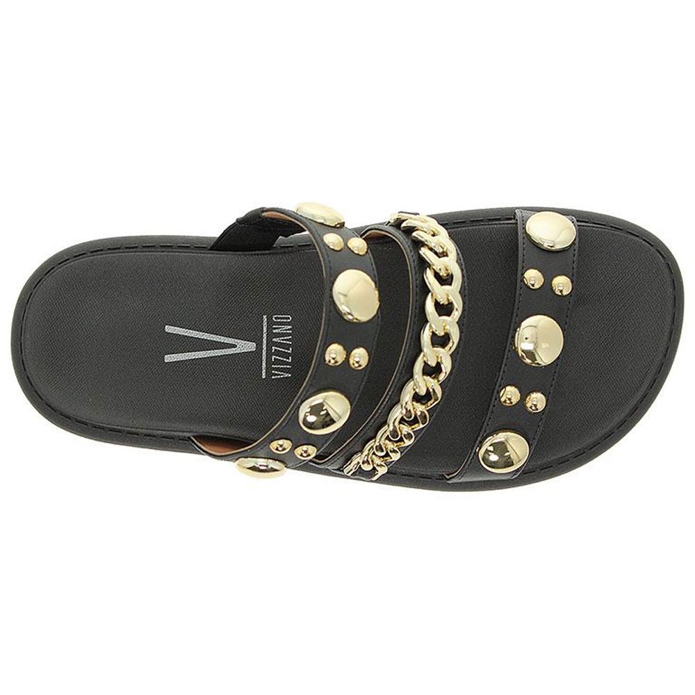 Chinelo Tratorado Pelica Preto Dourado Vizzano 6510.102 Preto 3
