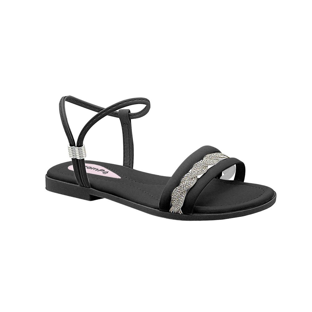 Sandália Infantil Rasteira Amarilis Preto Pé com Pé 37212-050