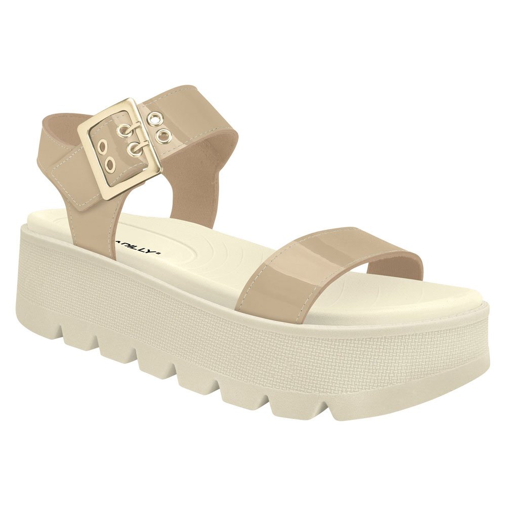Sandália Papete Feminina Cati Marfim Off White Piccadilly 586005-09 Bege 1