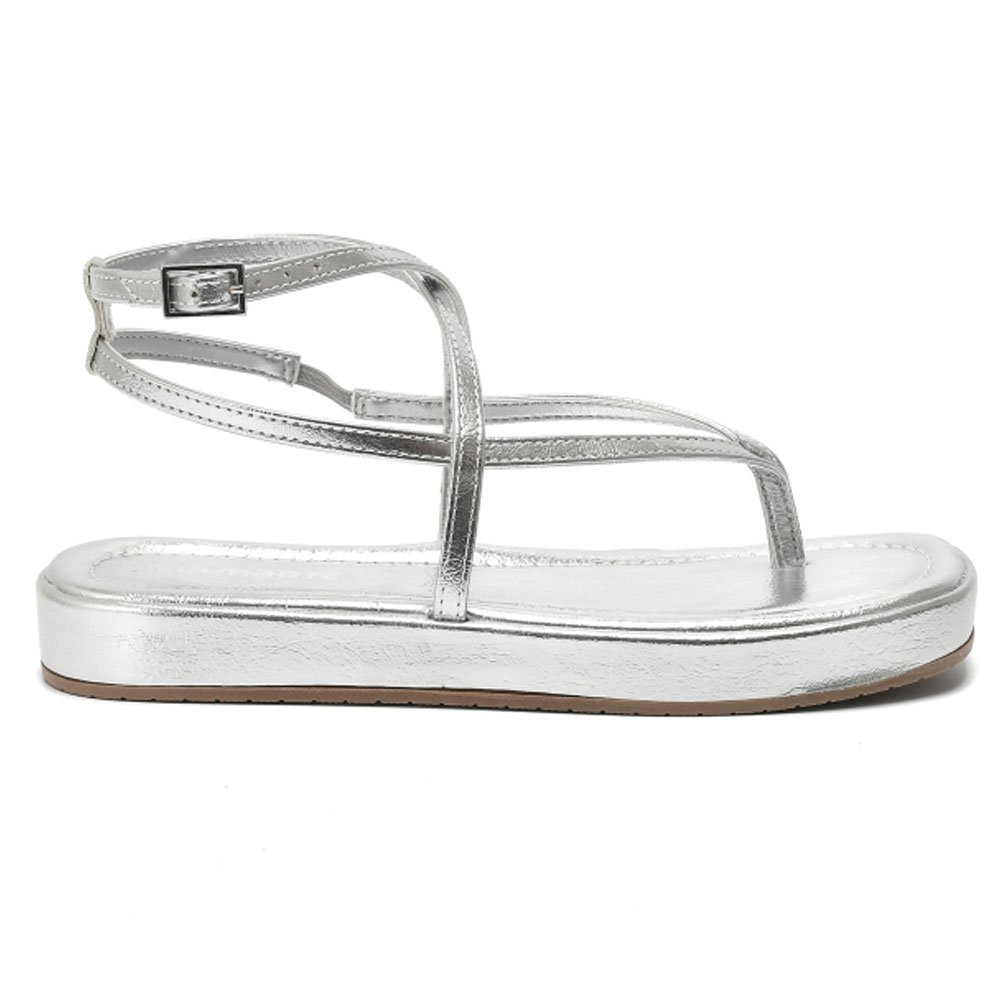 Sandália Feminina Flatform Prata Via Marte 109-008-01 Prata 3