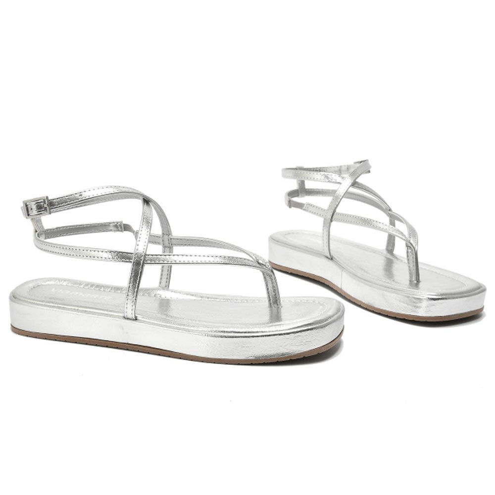 Sandália Feminina Flatform Prata Via Marte 109-008-01 Prata 4