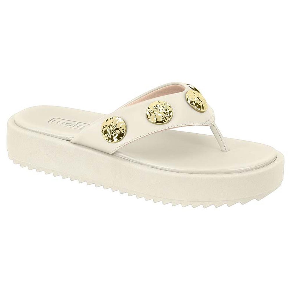 Chinelo Feminino Plataforma Napa Branco Off Moleca 5489.112 Branco 1