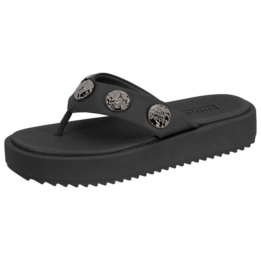 Chinelo Feminino Plataforma Napa Preto Moleca 5489.112 Preto 2