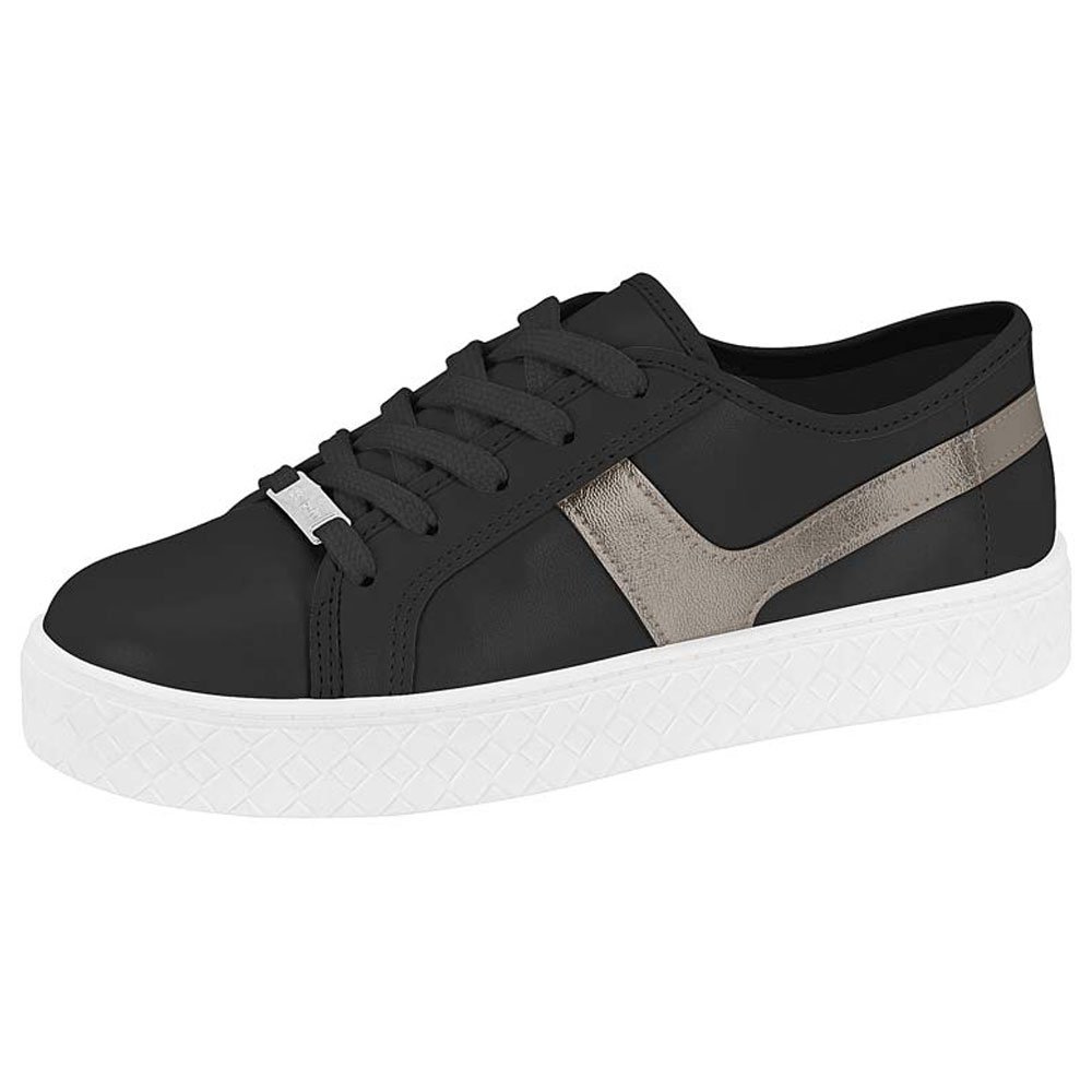 Tênis Feminino Casual Napa Preto Grafite Moleca 5712.329 Preto 2