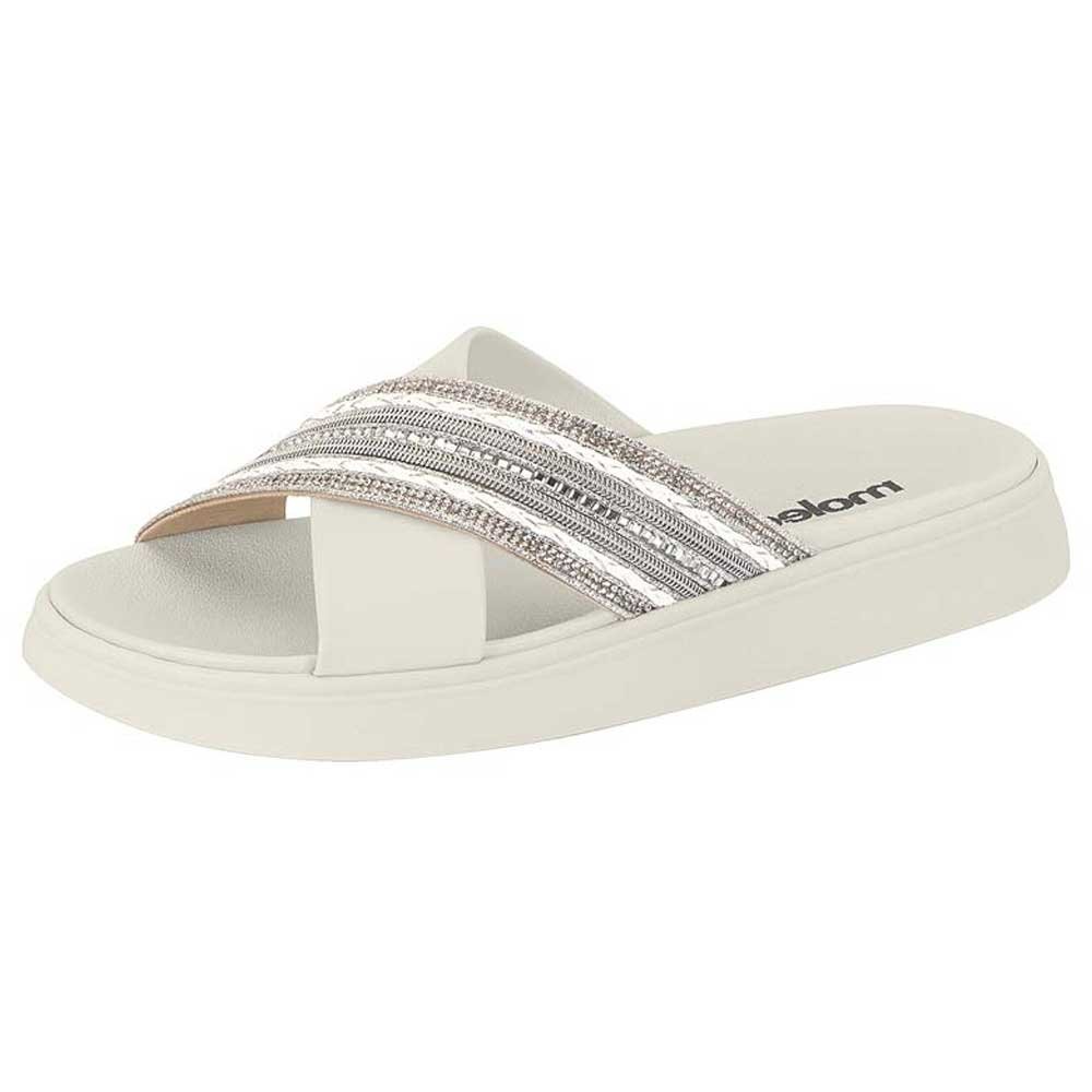 Chinelo Flatform Multi Prata Branco Off Moleca 5469.138 Branco 2