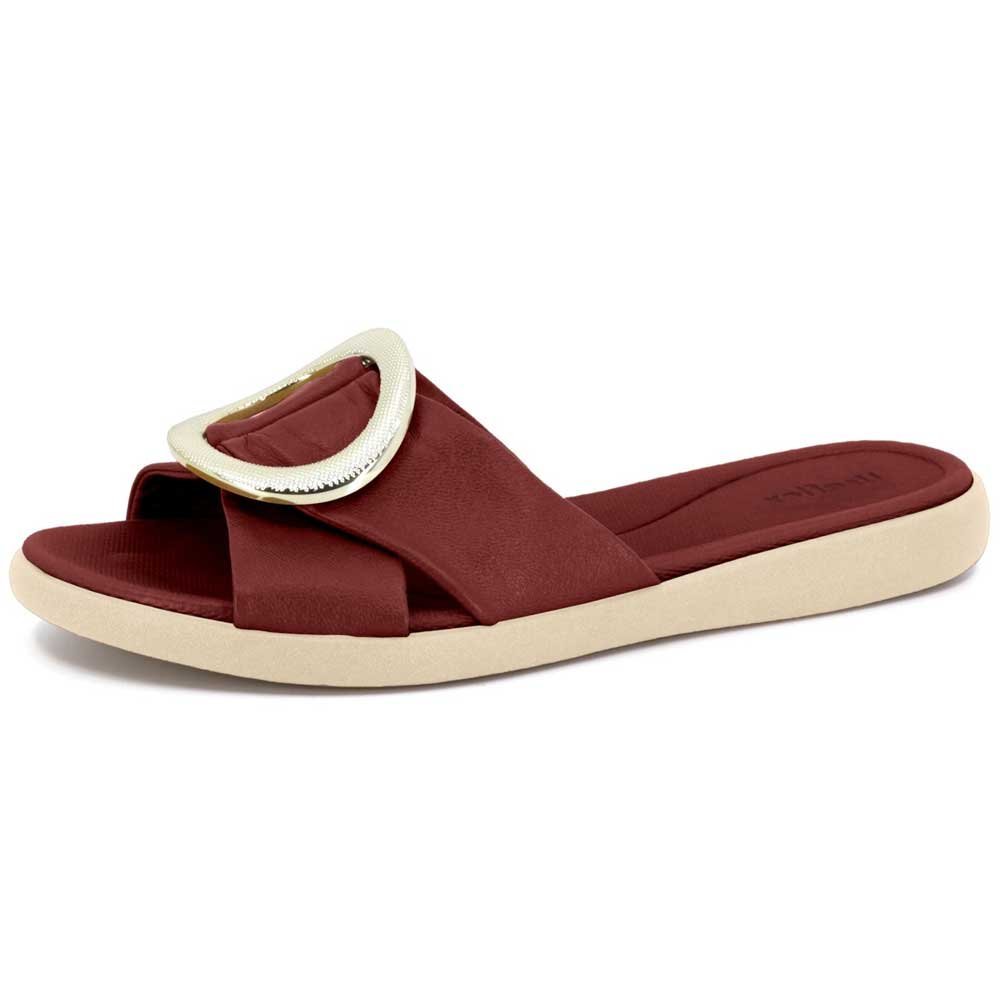 Tamanco Feminino Enfeite Rebu Usaflex MA0102 Marrom 2