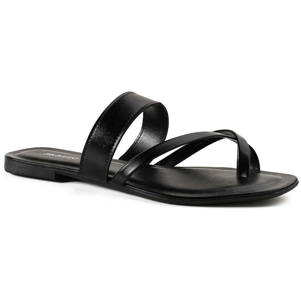 Sandália Rasteira Feminina Preto Akazzo 2887IC-10 Preto 1