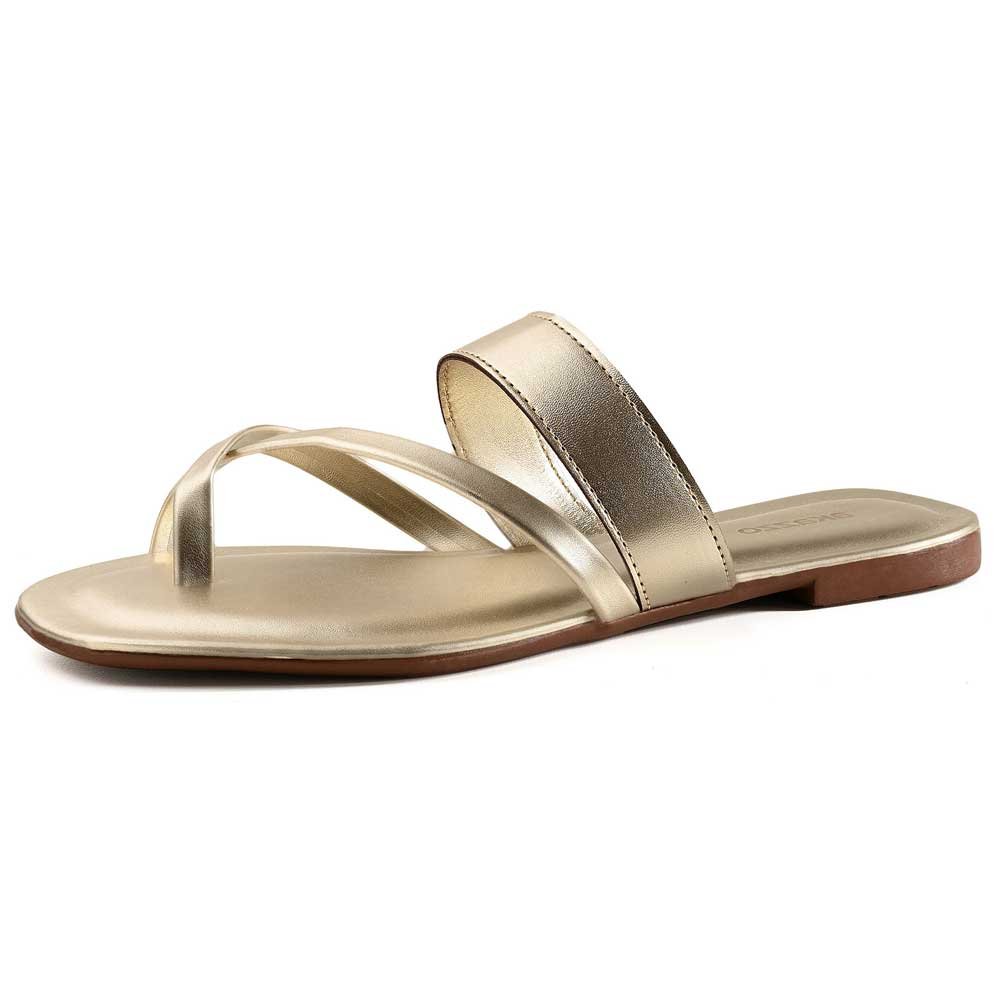 Sandália Rasteira Feminina Ouro Light Akazzo 2887IC-18 Dourado 2
