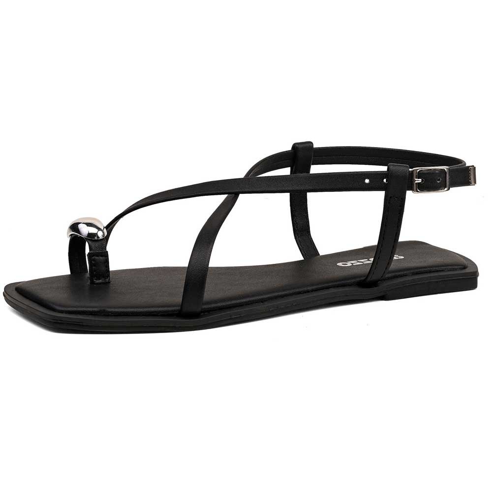 Sandália Rasteira Feminina Preto Akazzo 4044F-08 Preto 2