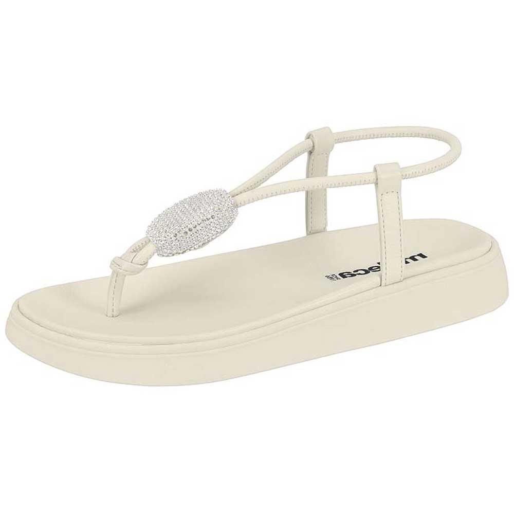 Sandália Feminina Papete Branco Off Cristal Moleca 5499.103 Branco 2