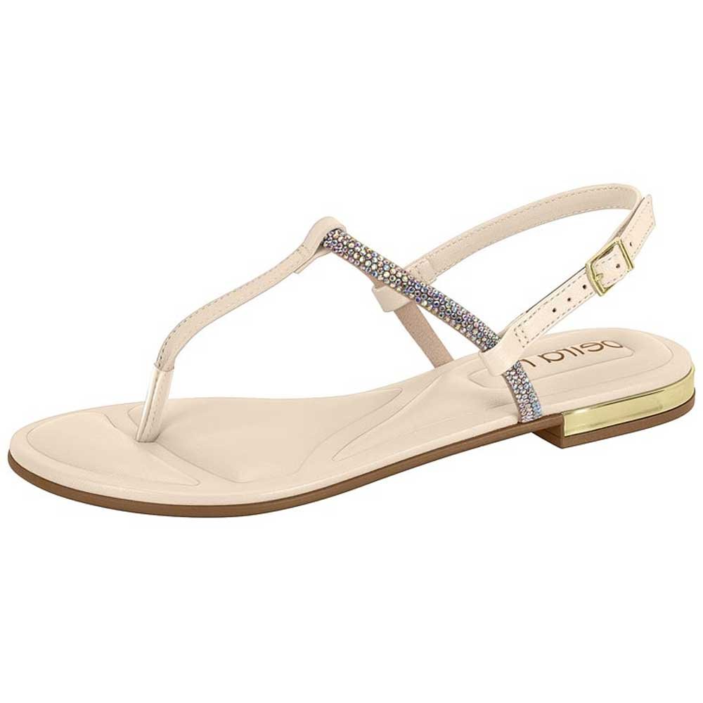 Sandália Rasteira Feminina Aurora Boreal Creme Beira Rio 8263.972 Branco 2