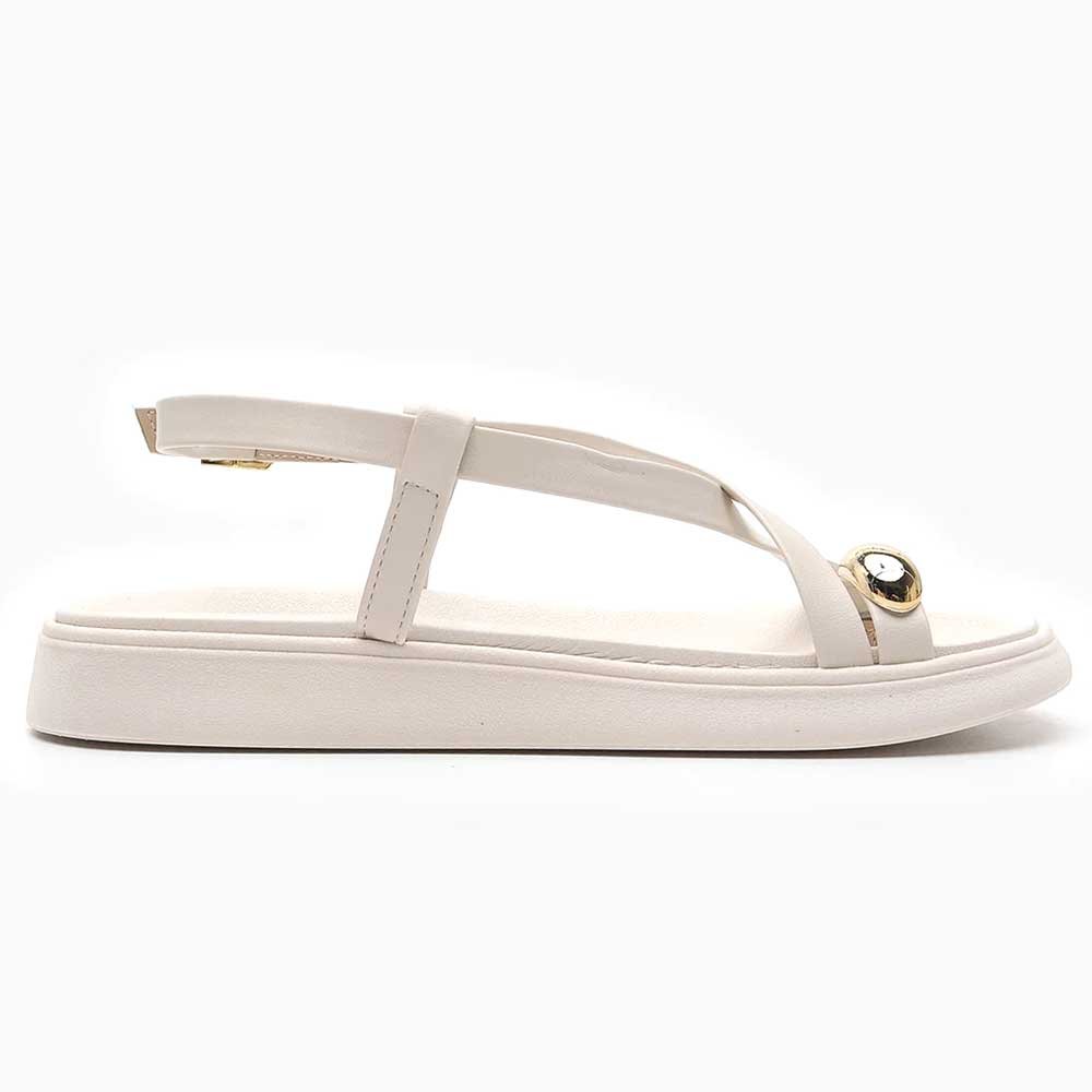 Sandália Feminina Ring Toe Branco Off Moleca 5499.107 Branco 3