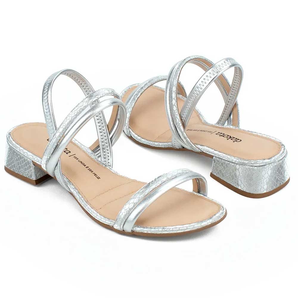 Sandália Feminina Rives Metal Prata Dakota Y8051-0002 Prata 4
