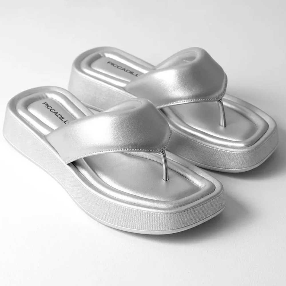 Chinelo Feminino Cristiani Prata Piccadilly 223059-7 Prata 4