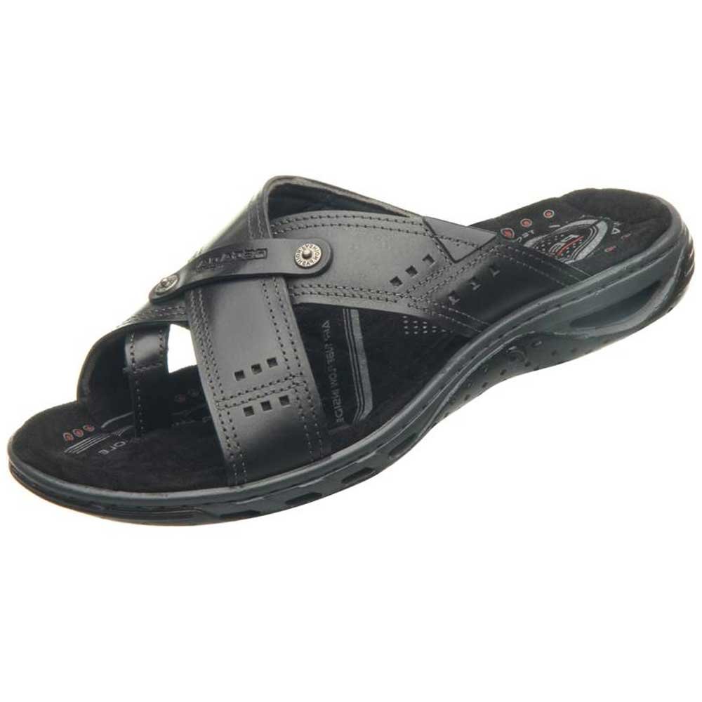 Chinelo Masculino Fresh Amortech Couro Preto Pegada 131655-06 Preto 2