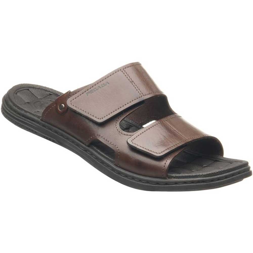 Chinelo Masculino Slide Tira Dupla Couro Pinhão Pegada 131283-01 Marrom 2