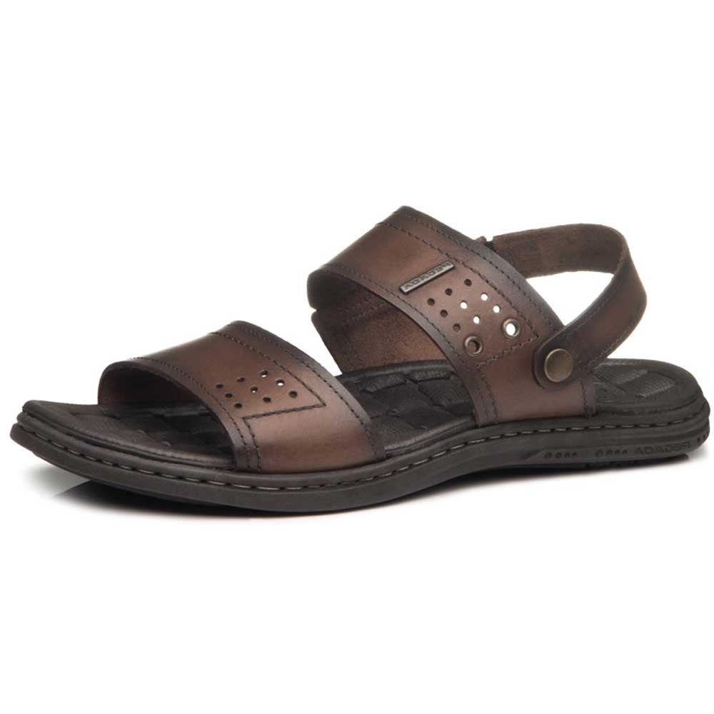Sandália Masculina Papete Couro Pinhão Pegada 131225-01 Marrom 2