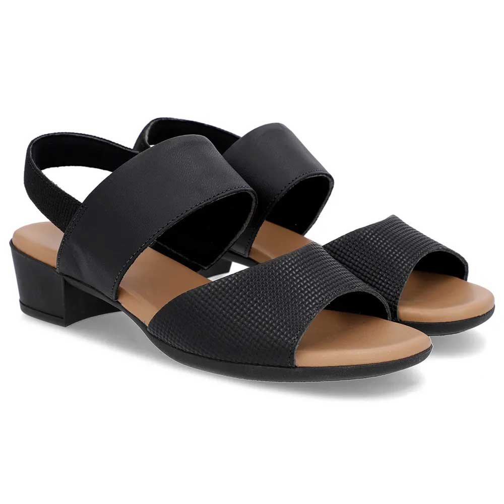 Sandália Feminina Salto Bloco Couro Preto Usaflex PA02002 Preto 3