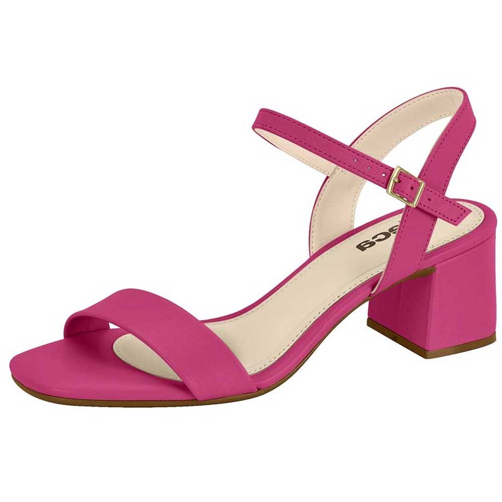 Sandália Feminina Salto Bloco Pink Moleca 5496.101 Rosa 2