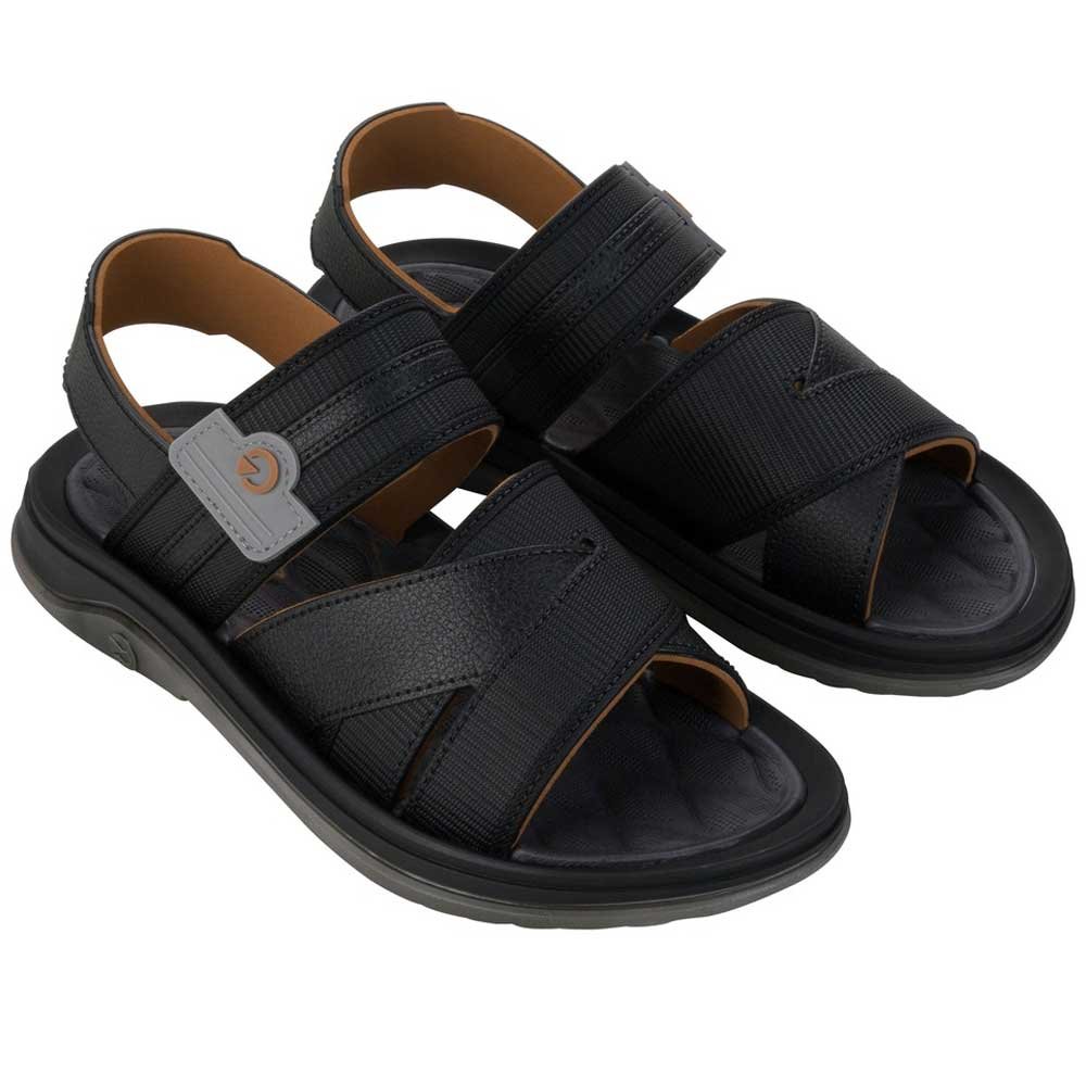 Sandália Papete Masculina Santorini Cinza Preto Cartago 12412-BE481 Preto 2