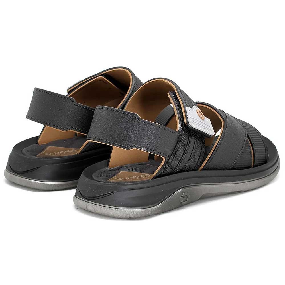 Sandália Papete Masculina Santorini Cinza Preto Cartago 12412-BE481 Preto 3