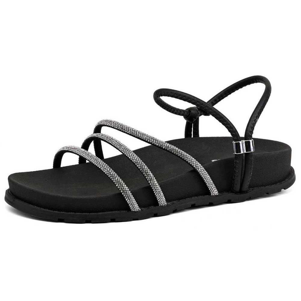 Sandália Papete Feminina Preto Akazzo 4034PB-08 Preto 2