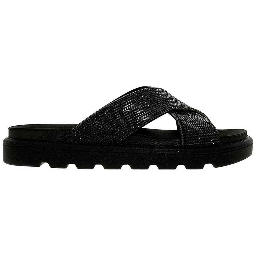 Chinelo Feminino Flatform Strass Preto Vizzano 6459.122 Preto 2
