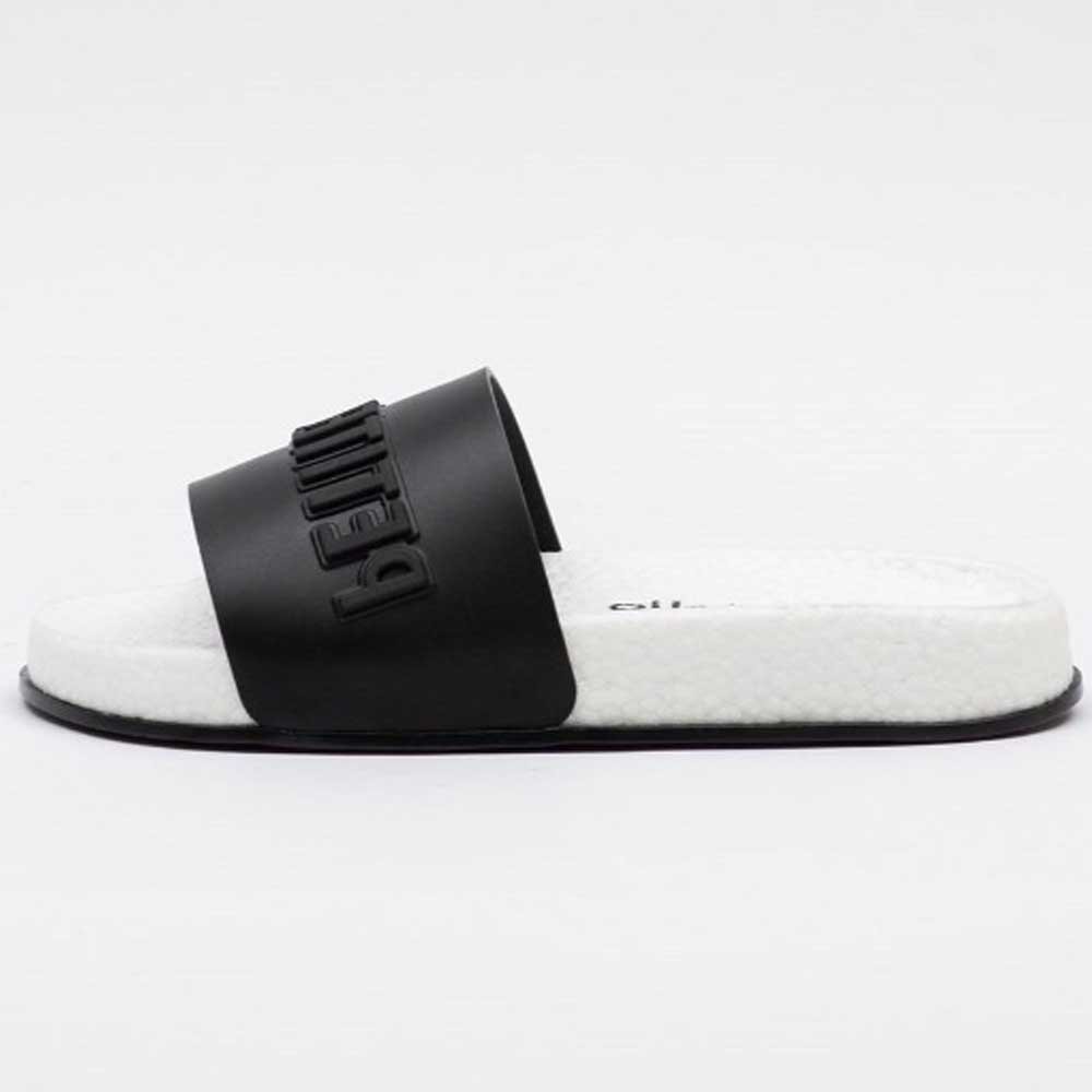 Chinelo Slide Feminino Puff Preto Branco Petite Jolie PJ7132 Preto 2