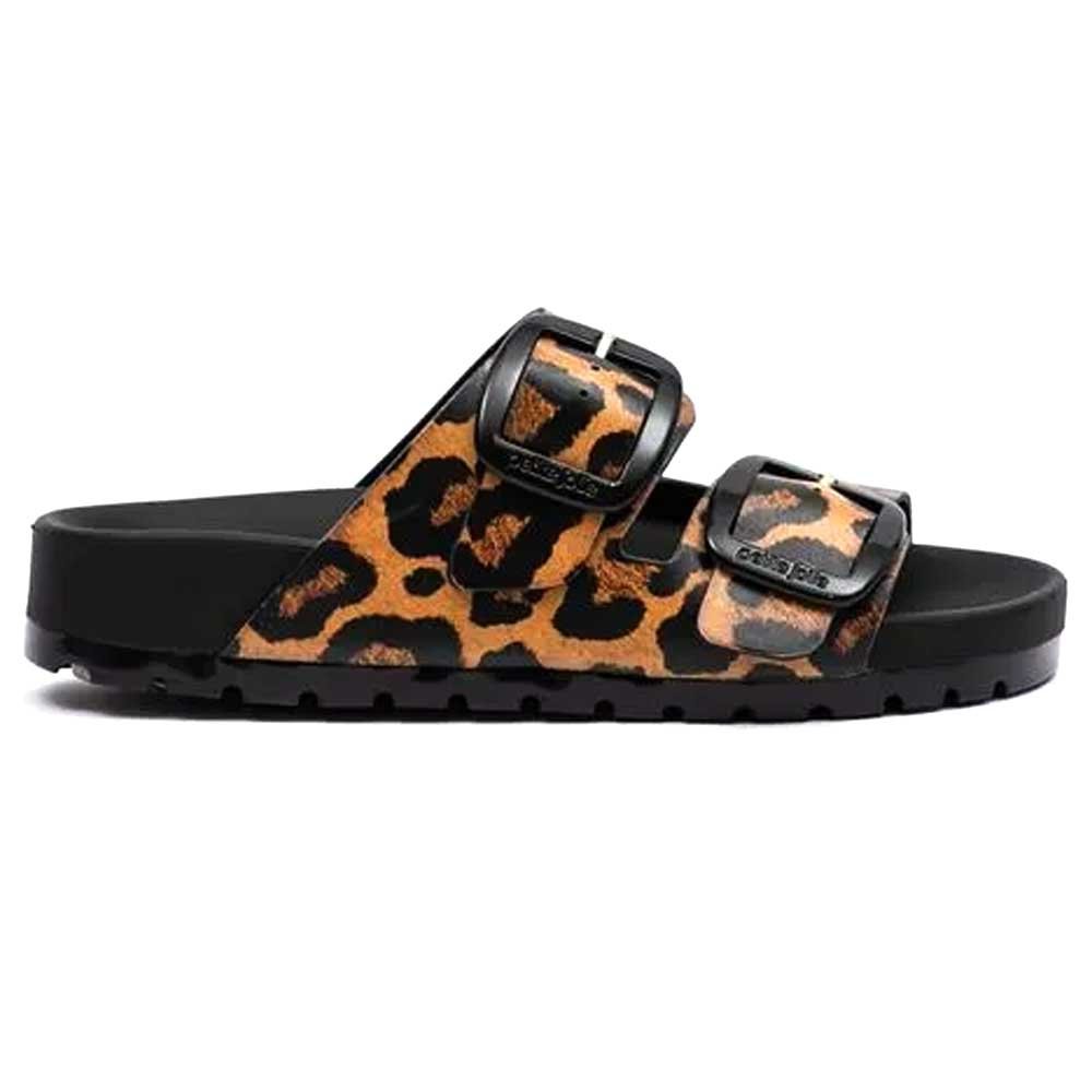 Chinelo Feminino Lovin Flat Preto Animal Print Petite Jolie PJ7289 Preto 1