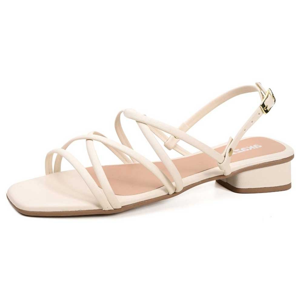 Sandália Feminina Tiras Off White Akazzo 3592AG-01 Branco 2