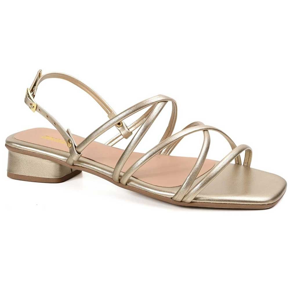 Sandália Feminina Tiras Ouro Light Akazzo 3592AG-18 Dourado 1