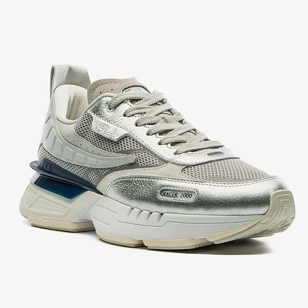 Tênis Masculino Renno Racer 2000 Prata Bege Branco Fila F01L00266-6249 Prata 2