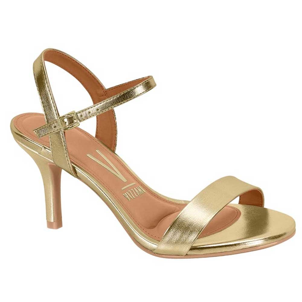 Sandália Feminina Salto Fino Metalizado Dourado Vizzano 6524.202 Dourado 1