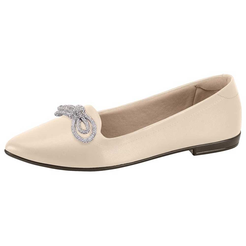 Sapatilha Feminina Bico Fino Napa Creme Beira Rio 4136.1109 Bege 2