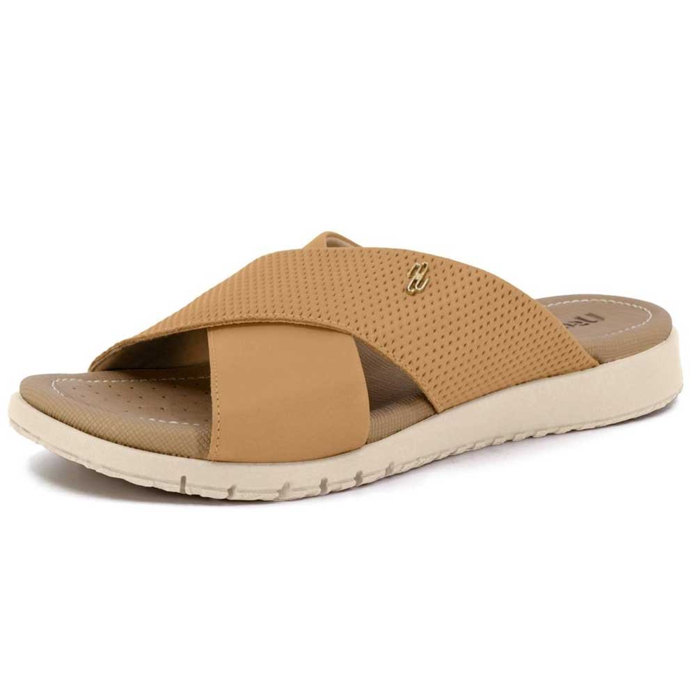 Tamanco Feminino Slide X Amêndoa Usaflex AL3703 Bege 2