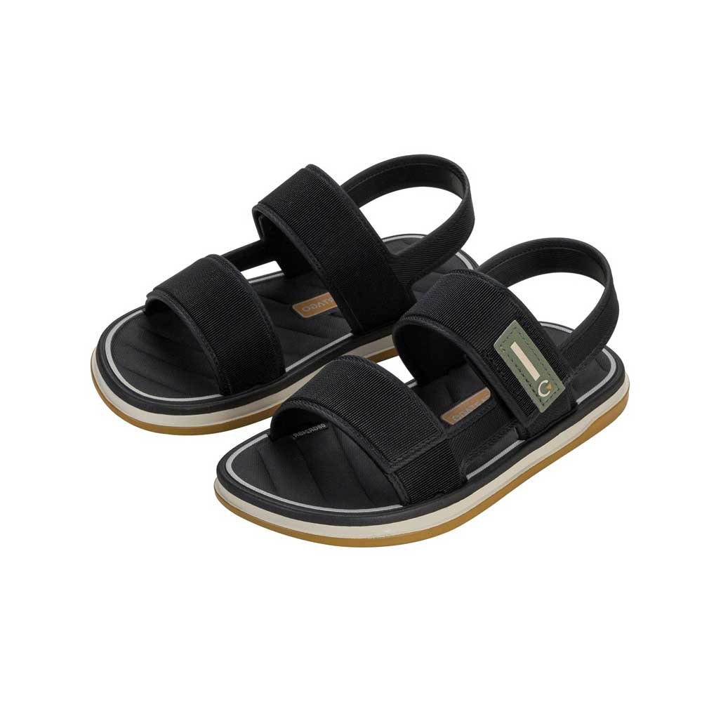 Sandália Papete Infantil Málaga Preto Bege Cartago 12462-BI969 Preto 2