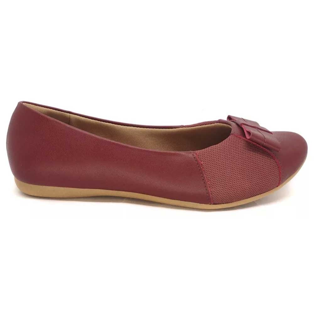 Sapatilha Feminina Joanetes Couro Rebu Usaflex T7567 Vermelho
