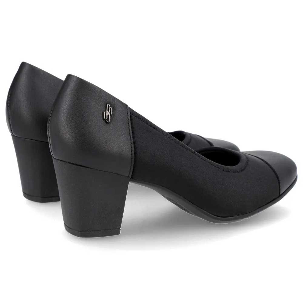 Scarpin Feminino Salto Bloco Preto Usaflex UC1103 Preto 3