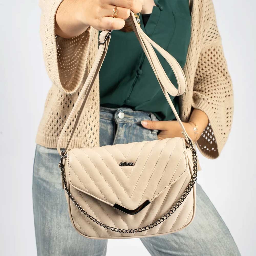 Bolsa Feminina Crossbody Macchiato Dakota DK166-0003 Bege 2