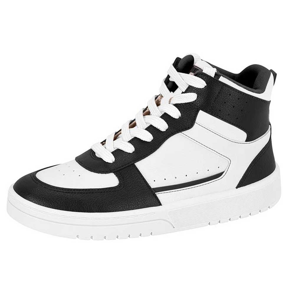 Tênis Feminino Cano Médio Branco Preto Moleca 5791.114 Branco/Preto 2