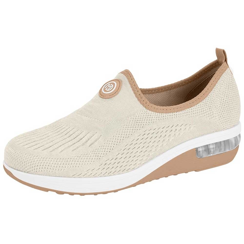 Tênis Casual Feminino Gel Tech Branco Off Nude Modare 7320.217 Bege 2