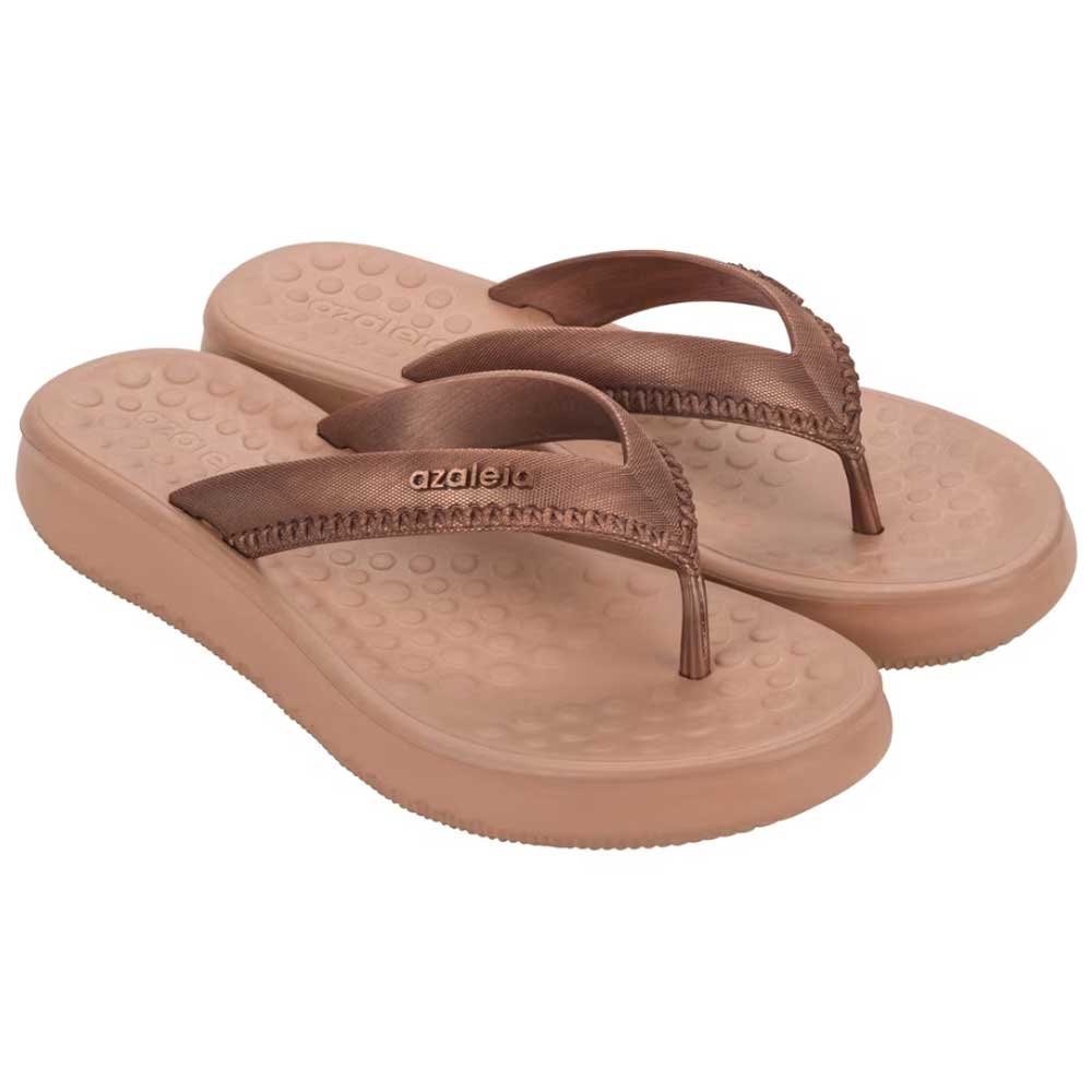 Tamanco Feminino Anabela Nanda Metalizado Marrom Azaleia 19160-BN362 Marrom 1