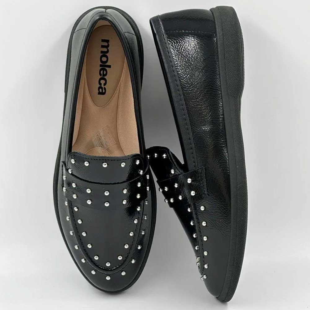 Mocassim Loafer Feminino Preto Moleca 5819.103 Preto 3