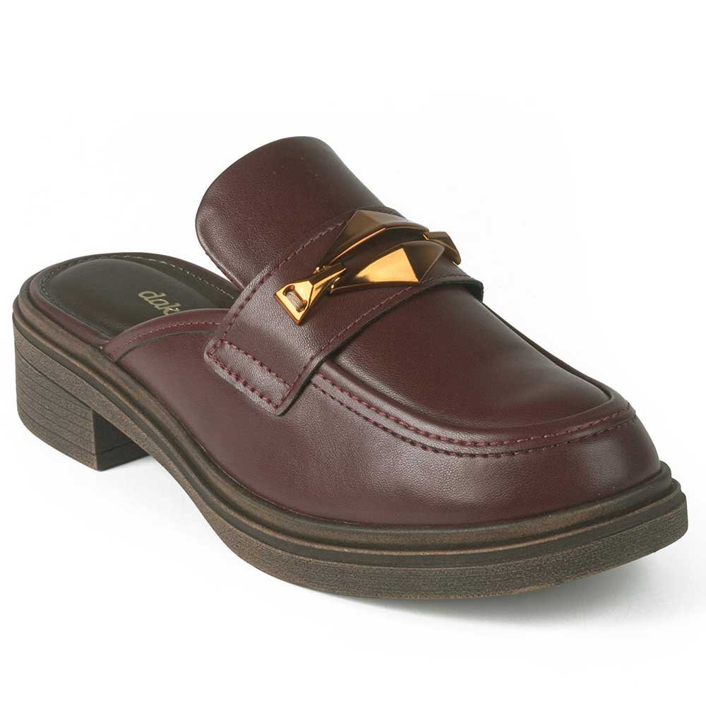 Mule Feminino Salto Bloco Morino Pinhão Dakota D0422-0001 Marrom 3