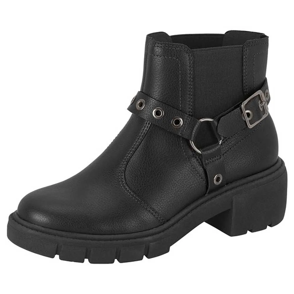 Bota Feminina Cano Curto Knit Napa Preto Beira Rio 9077.213 Preto 2