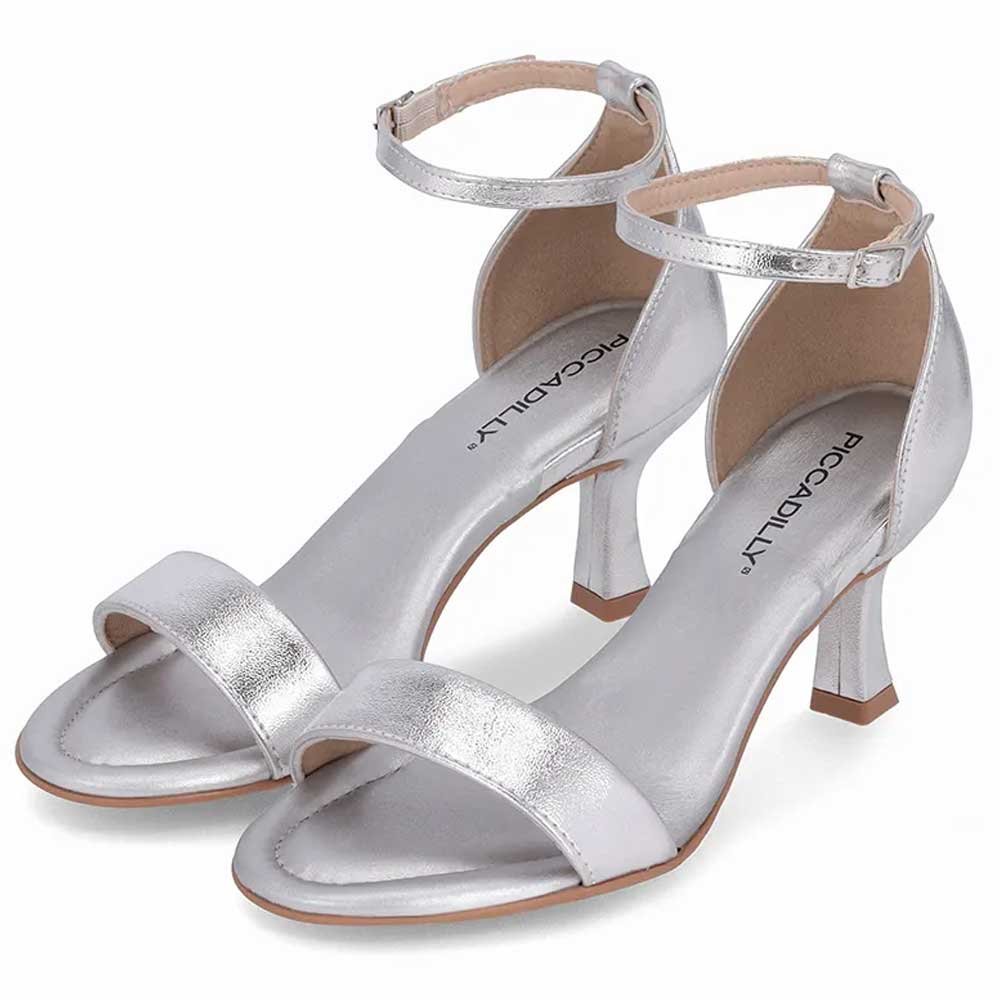 Sandália Feminina Salto Alto Andreia Prata Piccadilly 712004-22 Prata 3