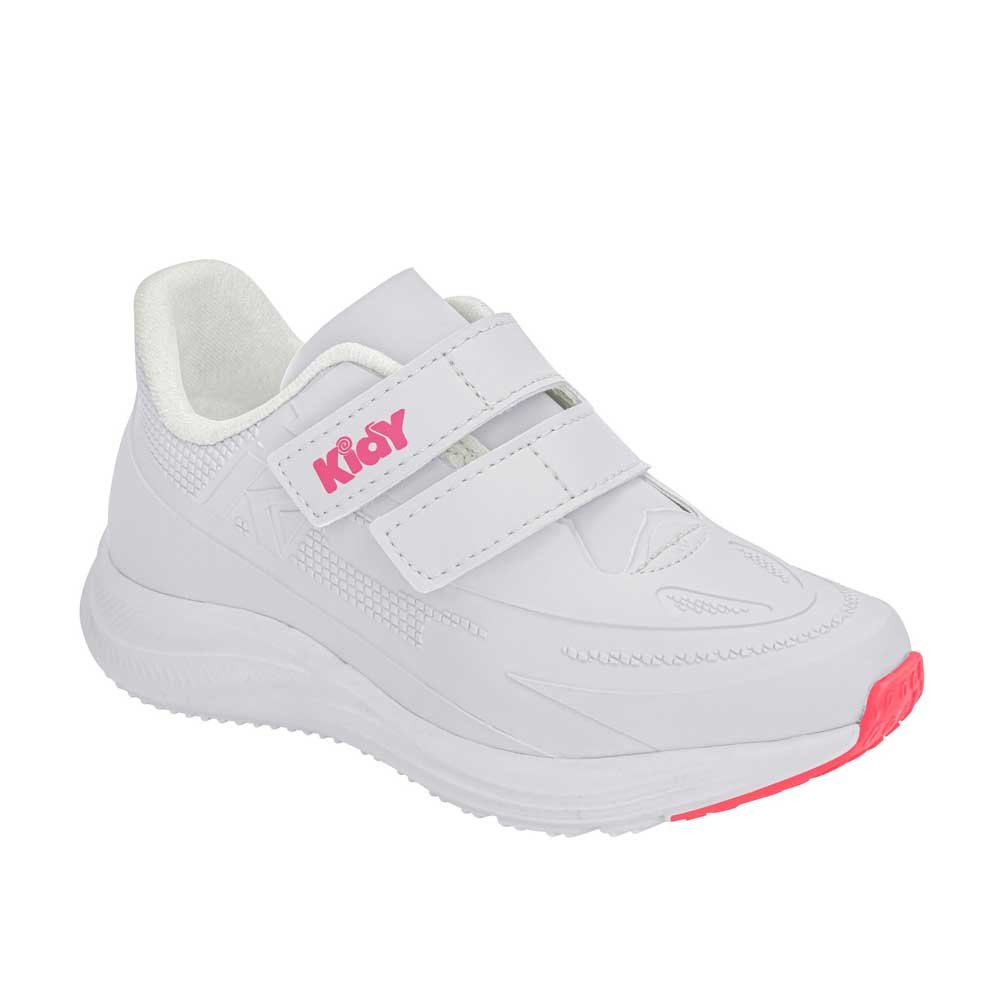 Tênis Infantil Super Conforto Respitec Branco Pink Kidy 438-1004