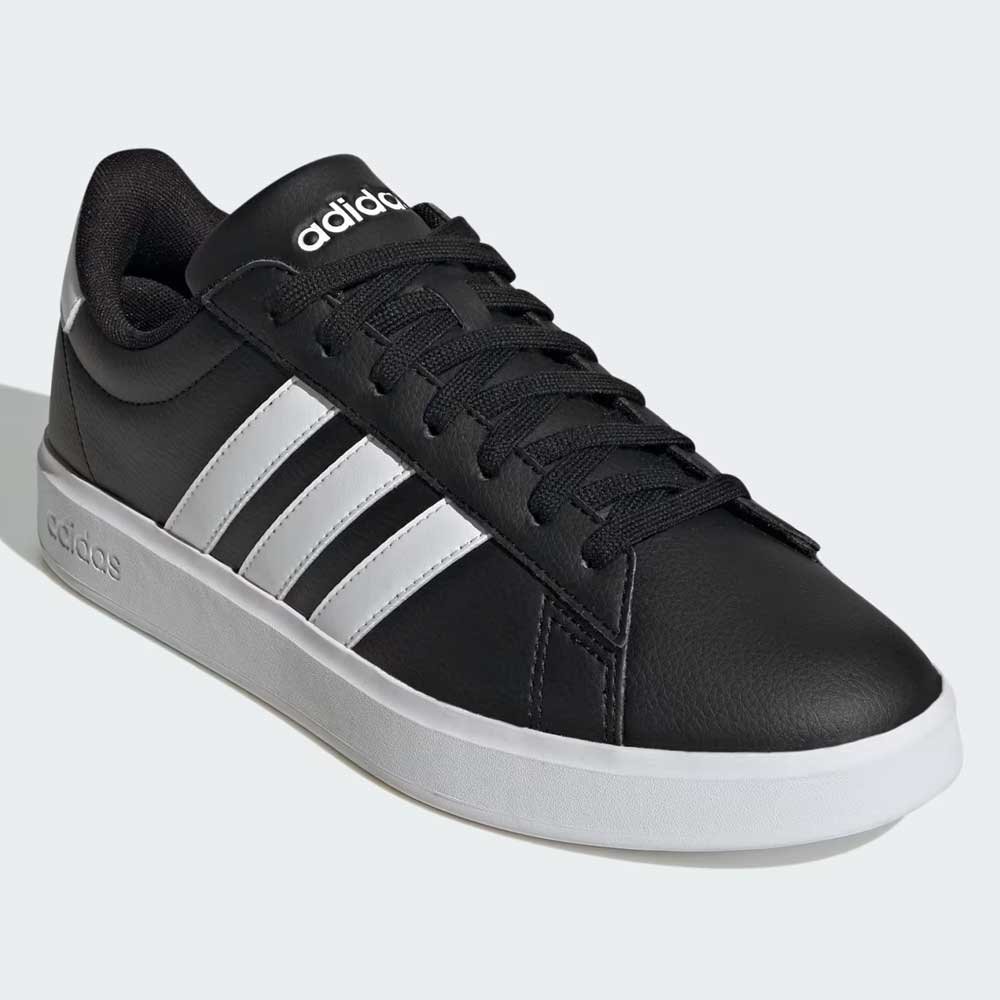 Tênis Masculino Grand Court Base 2.0 Preto Branco Adidas GW9196 Preto 2