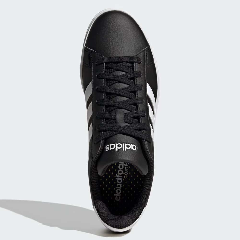 Tênis Masculino Grand Court Base 2.0 Preto Branco Adidas GW9196 Preto 4