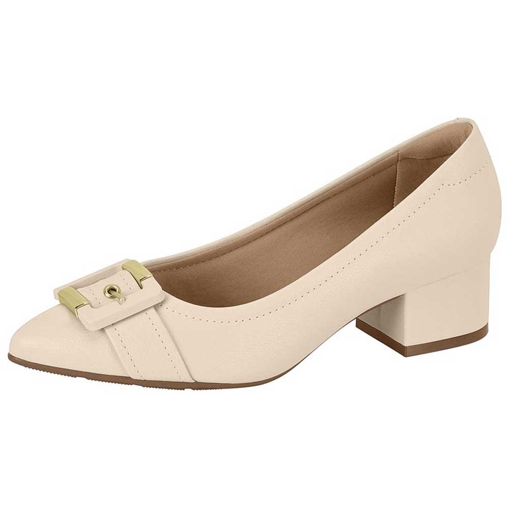 Scarpin Feminino Salto Bloco Creme Modare 7340.133 Bege 2